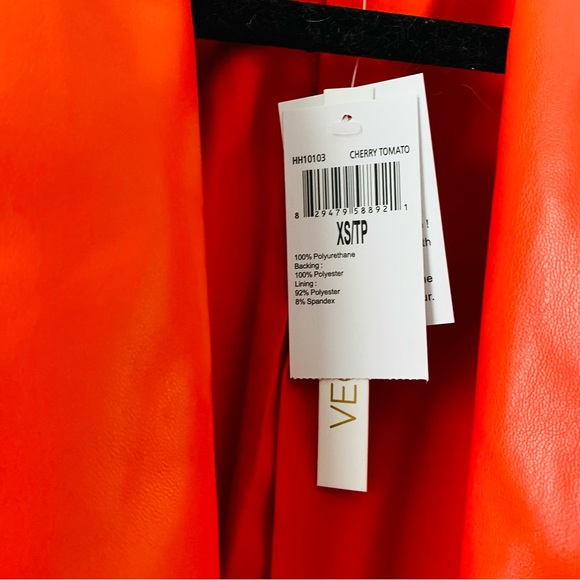 House of Harlow orange faux leather blazer jacket oversized NWT XS and small - Picture 5 of 10